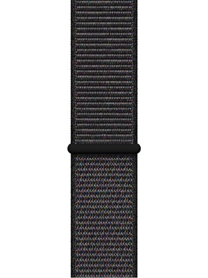 Coverzone Apple Watch 44MM Uyumlu Kayış Spor Loop Kordon Kırçıllı Siyah