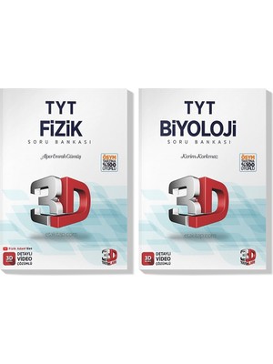 3D Yayınları 2022 TYT Fizik Biyoloji Soru Bankası Seti (2 Kitap)