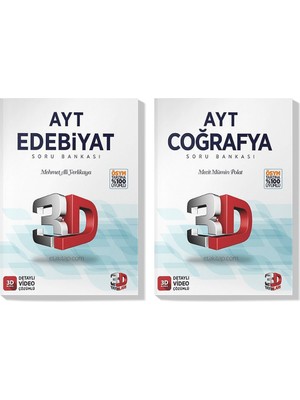 3D Yayınları 2022 AYT Edebiyat Coğrafya Soru Bankası Seti (2 Kitap)
