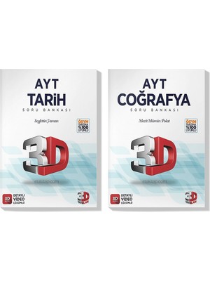 3D Yayınları 2023 AYT Tarih Coğrafya Soru Bankası Seti HOLOGRAMLI(2 Kitap)
