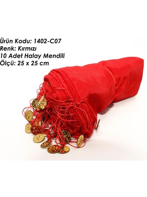Dantelux 10 Adet Lux Halay Mendili 1402-C07 Kırmızı