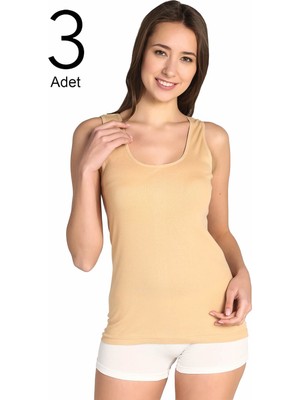 Tutku Kadın Atlet 3'lü Paket Nefes Alabilir Esnek Kumaş 100% Pamuk S Boy Siyah