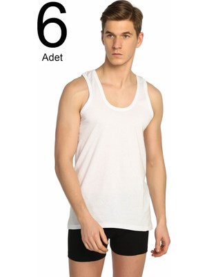 Tutku Erkek Atlet 6'lı Paket Beyaz %100 Pamuk Rahat ve Nefes Alabilir Tasarım