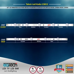 Takım Led-15 (4X267-4X268) 47 Lg Innotek A B Type REV02 47LB6300 47LB652V-ZA Drt3.0 6916L 1948A 6916L 1949A