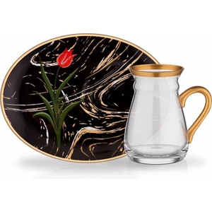 Glore Nihavent Atıstırmalık Çay St 6lı  Ebruli Kulplu