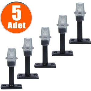 Kapı Kolu Durdurucu Tutucu Tutacağı Stoperi Tamponu Mat Siyah 8 Cm Metal Stopu Silikonlu (5 ADET)