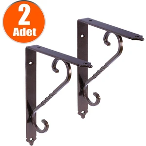 Ferforje Raf Altı Ayak Dekoratif Raf Tutucu 135 x 190 mm Bakır Montaj Aparatı (2 ADET)