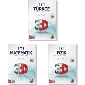 3D Yayınları 2022 TYT Türkçe Matematik Fizik Soru Bankası Seti (3 Kitap)