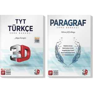 3D Yayınları 2022 TYT Türkçe Paragraf Soru Bankası Seti (2 Kitap)