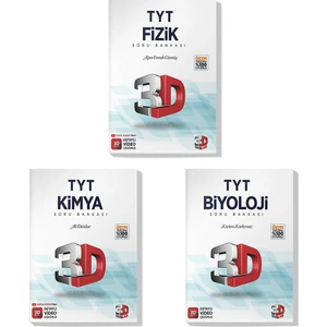 3D Yayınları 2022 TYT Fizik Kimya Biyoloji Soru Bankası Seti (3 Kitap)