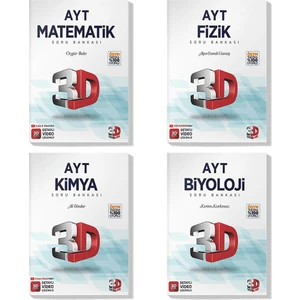 3D Yayınları 2022 AYT Matematik Fizik Kimya Biyoloji Soru Bankası Seti (4 Kitap)