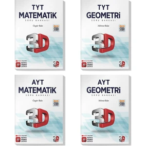 3D Yayınları 2022 TYT AYT Matematik Geometri Soru Bankası Seti (4 Kitap)