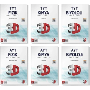 3D Yayınları 2022 TYT AYT Fizik Kimya Biyoloji Soru Bankası Seti (6 Kitap)