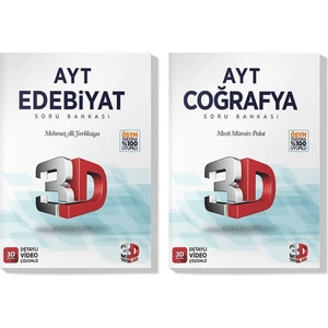 3D Yayınları 2022 AYT Edebiyat Coğrafya Soru Bankası Seti (2 Kitap)