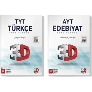3D Yayınları 2023 TYT AYT Türkçe Edebiyat Soru Bankası Seti hologramlı (2 Kitap)