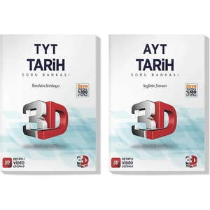 3D Yayınları 2022 TYT AYT Tarih Soru Bankası Seti (2 Kitap)