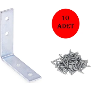 (10 Adet) Mobilya Dolap Köşe Bağlantı L Demir Gönye 55X55X15 mm