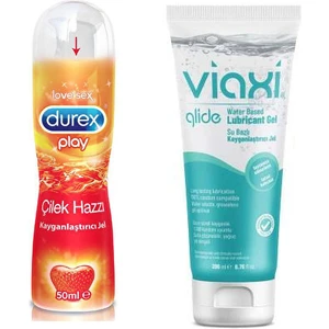 Çilek Aromalı  50 ml + Viaxi Glide  Jel Sade 200 ml