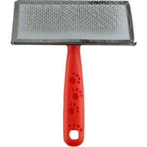 Slikon Top Başlıklı Kedi ve Köpek Fırçası Medium 14 x 9 cm Kırmızı
