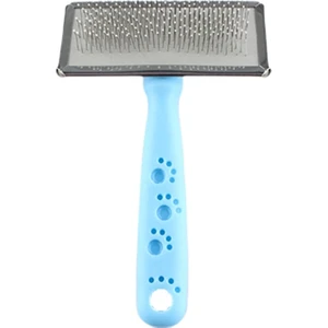 Slikon Top Başlıklı Kedi ve Köpek Fırçası Medium 14 x 9 cm Mavi