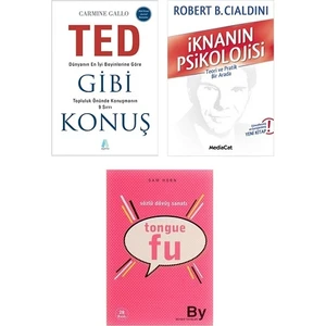 MediaCat Kitapları Ted Gibi Konuş + Iknanın Psikolojisi + Tongue Fu Sözlü Dövüş Sanatı / 3 Kitap Set