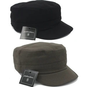 Castro Siyah ve Haki Şapka Ikili Set Kastro Set Unisex