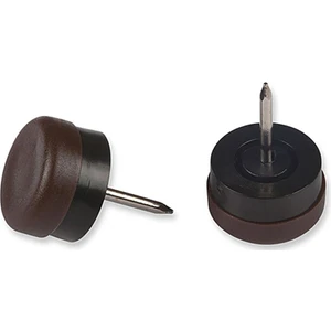 Masa Sandalye Altı Çivili Plastik Kayak Kahverengi 18MM 8 Adet