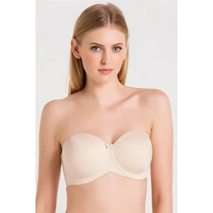 Magic Form 7038 Kadın Ten Düz Kumaşlı Büyük Beden Ince Süngerli Askısız Straplez Sütyen