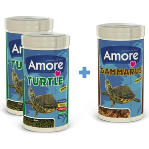Turtle Sticks 2X250 ml + Gammarus 250 ml Kalsiyum Sürüngen ve Kaplumbağa Yemi