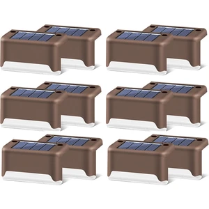 12 Adet Güneş Enerjili LED IP65 Su Geçirmez Bahçe Lambası - Kahverengi (Yurt Dışından)