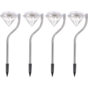 A108 4 Adet Rgb LED Güneş Enerjisi Lambası, Açık Bahçe Peyzaj Yolu Dekoratif Elmas Işıklar (Yurt Dışından)