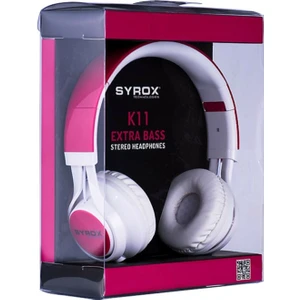 Syrok K11 Mikrofonlu Kablolu Kulaklık Pembe