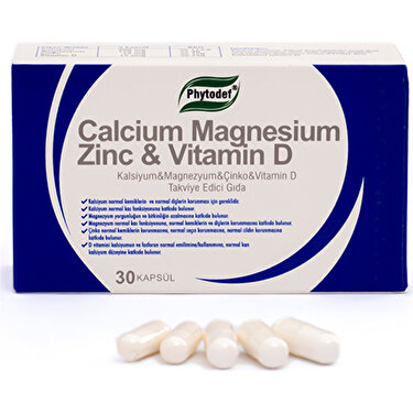 Phytodef Calcium Magnesium Zinc Vitamin D 30 Kapsul Fiyati