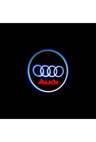 Waxen Audi Kapı Altı Pilli LED Logo Hd Lens Karanlık ve Mesafe Sensörlü LED Işıklı Lamba
