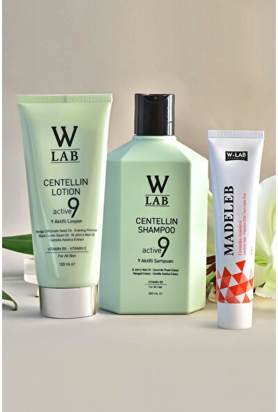 W-Lab W Lab Centellin Şampuan + Losyon ve Madeleb Krem Set