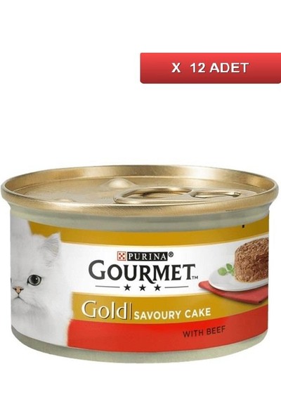 Gourmet Gold Savoury Cake Sığır Etli Kedi Konservesi 85 gr (12 Adet)