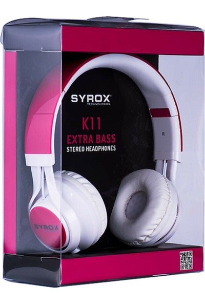 Syrox Syrok K11 Mikrofonlu Kablolu Kulaklık Pembe