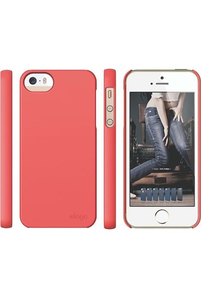 Elago S5 Slim Fit 2 iPhone 5 5s Se Kırmızı Kılıf