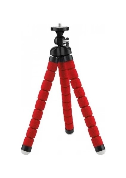 Sünger 3 Ayaklı Akrobatik Ahtapot Tripod 26 cm Kırmızı