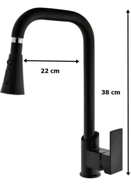 Karya Lüks Siyah Uzun Çift Fonksiyonlu Mutfak Bataryası fiyatları