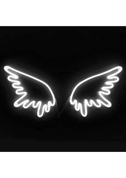 Melek Kanadı Neon LED Duvar Yazısı Dekoratif Duvar Aydinlatmasi Gece Lambası