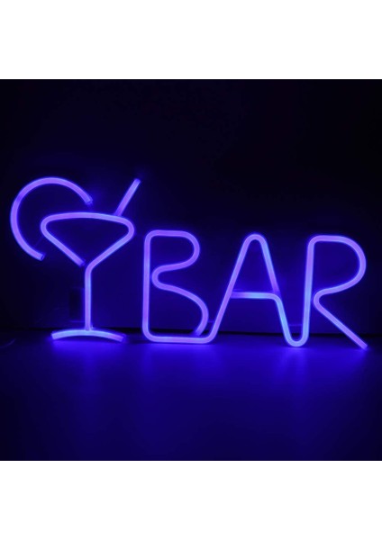 Bar Neon LED Duvar Yazısı Dekoratif Duvar Aydinlatmasi Gece Lambası
