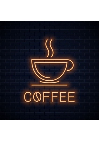 Coffee LED Duvar Yazısı Dekoratif Duvar Aydinlatmasi Gece Lambası