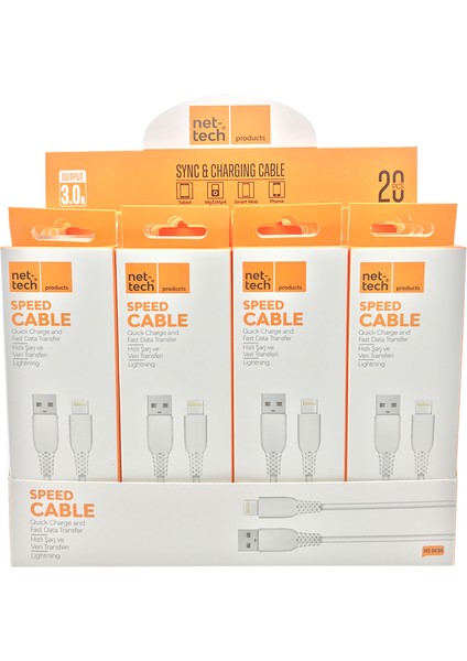 NT-DC08 Plastik Lightning (8 Pin) 100 cm USB Data Kablo modelleri