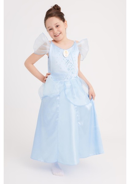 Cinderella Kostümü Lüx Kız Çoçuk Kostüm 4-6 Yaş