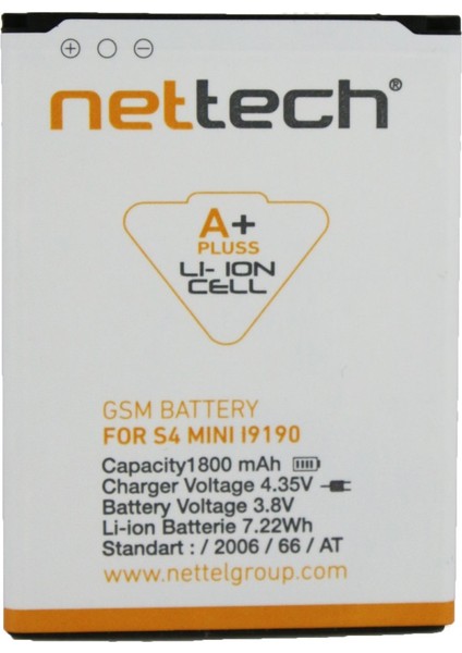 Samsung Galaxy I9190 S4 Mini Uyumlu 1800 Mah Batarya