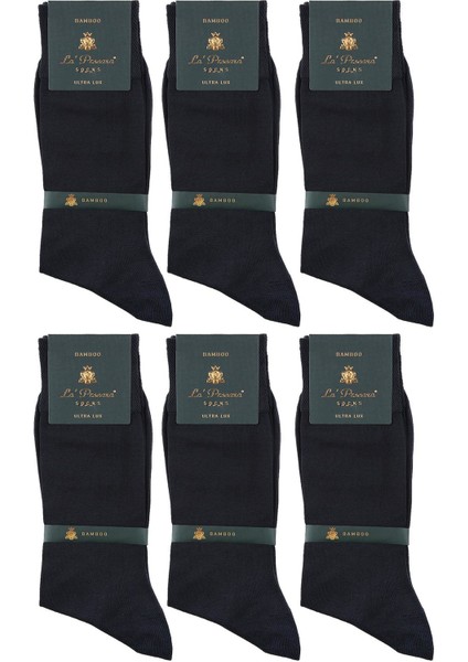 La Pescara La'pescara Ultra Lüks 6'lı Füme Bambu Klasik Erkek Çorap Set CRP176