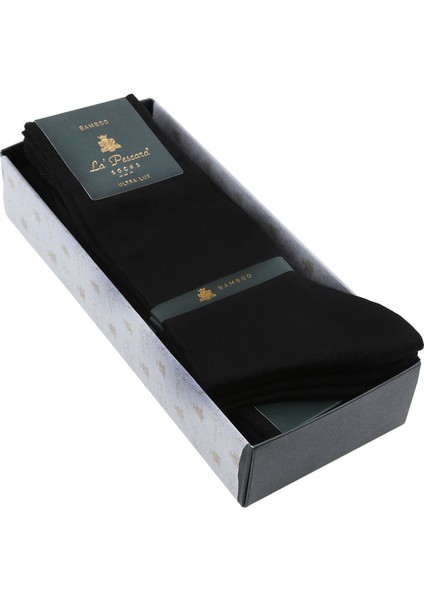 La'pescara Ultra Lüks 6'lı Siyah Füme Bambu Klasik Erkek Çorap Set Crp fiyatları