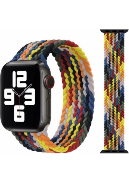 Apple Watch 40MM Uyumlu Kayış Spor Loop Kordon Medium Rainbow Multin