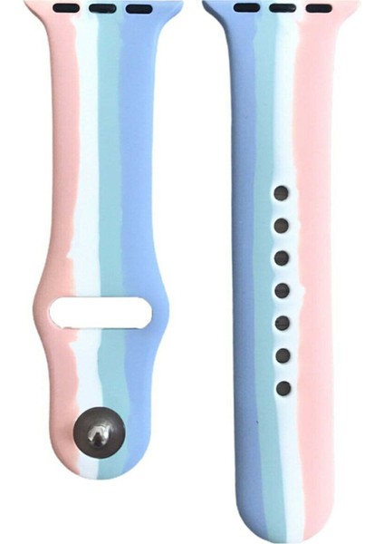 Apple Watch 38MM Uyumlu Kayış Sport Silikon Şeritli Kordon No-2